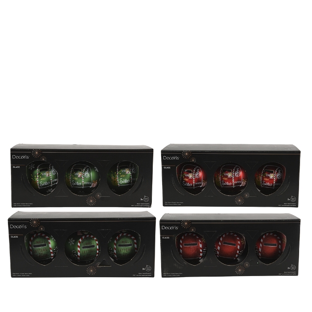 Image de Boules verre mat a/decalco Bte aux lettres D8 rge/vert