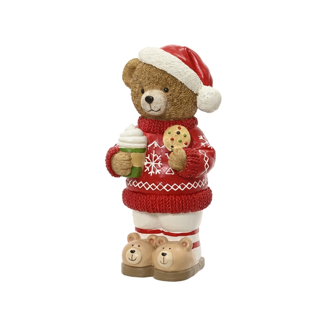 Image de Ours polyresine debout biscuit H37 rge/coul