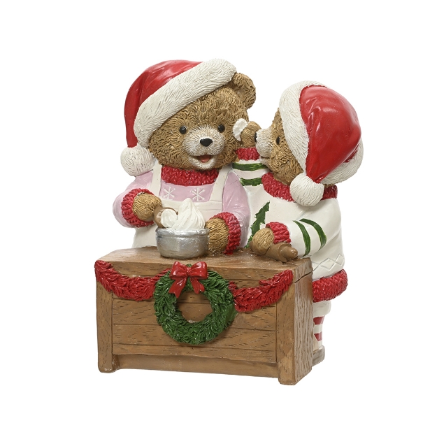 Image de Ours polyresine ours qui cuisinent rge/coul H18