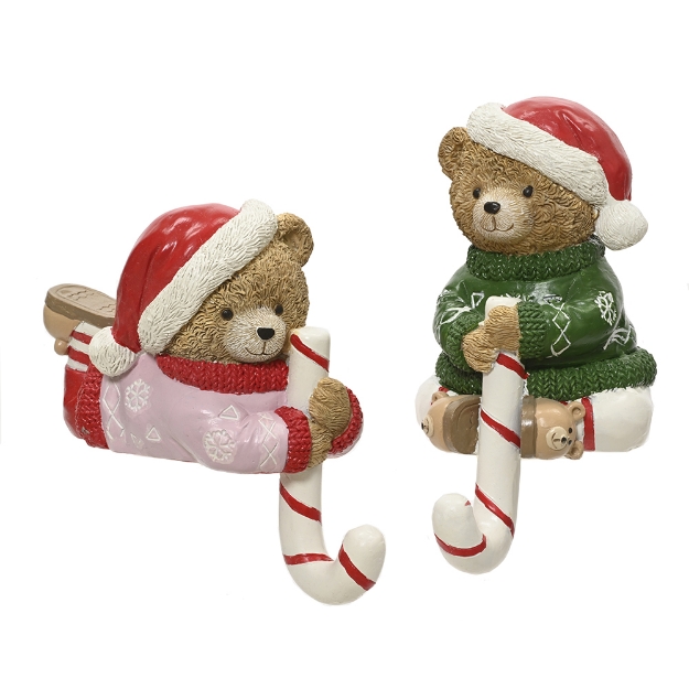 Image de Crochet porte-chaussettes poly ours couché/assis