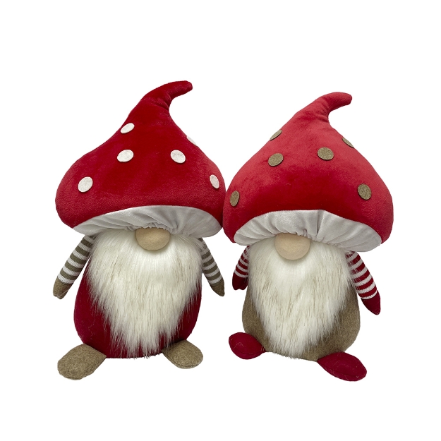 Image de Butoir de porte polyester corps souple gnome rouge H33