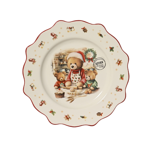 Image de Assiette a petit-dejeuner dolomite motif ours D21