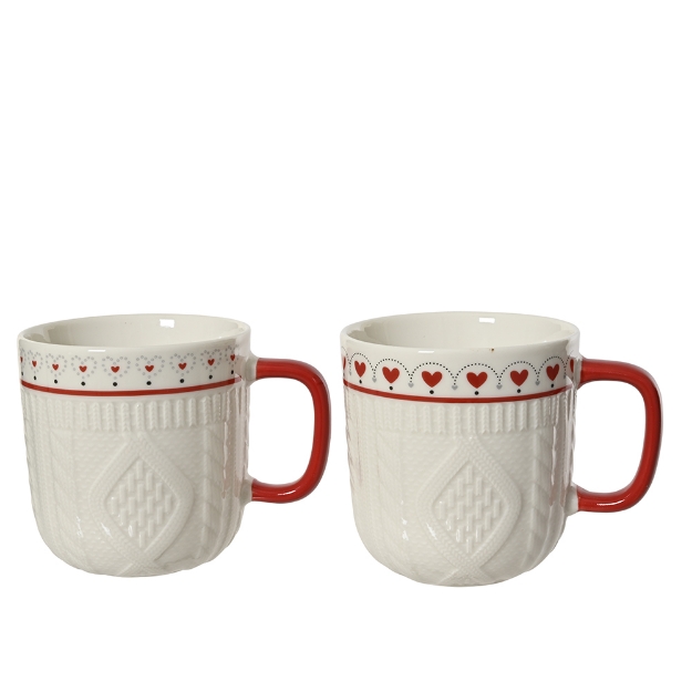 Image de Mug porcelaine cylindre embossage bl/coul  H9,3