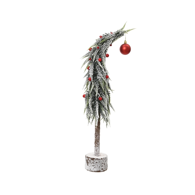 Image de Mini-arbre enneige boules rouges intérieur fsc mix 100% H60