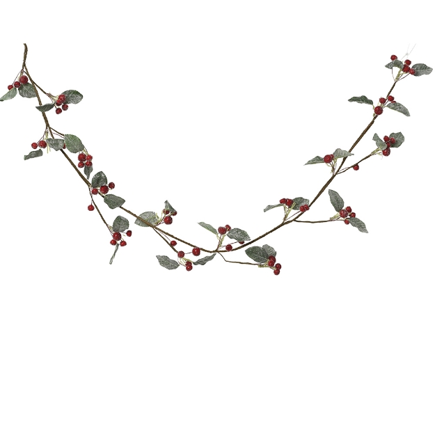 Image de Guirlande mousse sucre feuilles pe rge/coul 130 cm