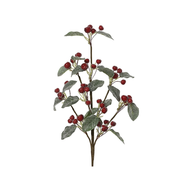 Image de Branche mousse sucre feuilles pe rge/coul H65