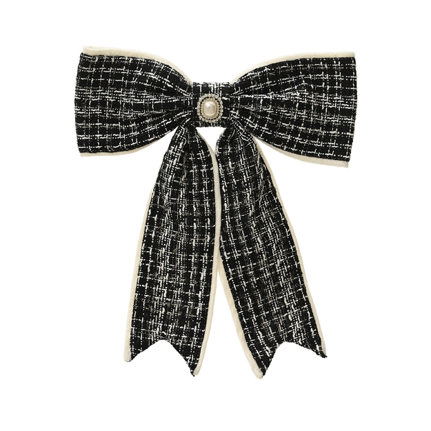 Image de Noeud polyester a/suspension strass chan noir H40