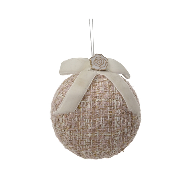 Image de Boule polyester noeud et rose chan rose D10