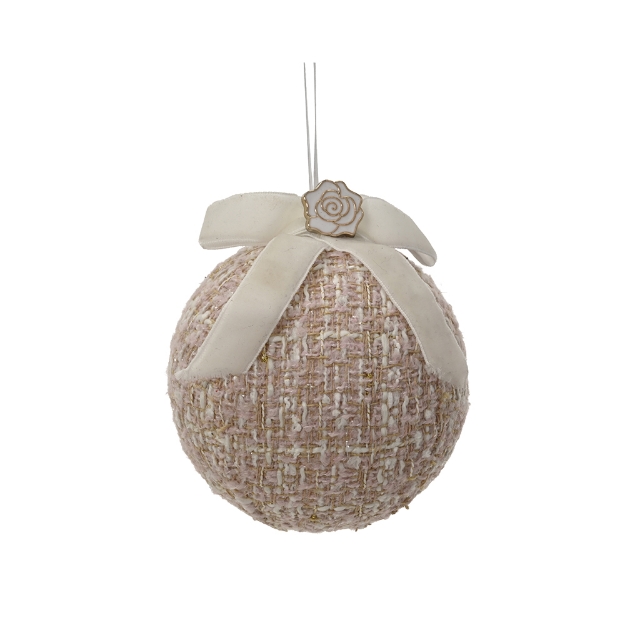 Image de Boule polyester noeud et rose chan rose D8
