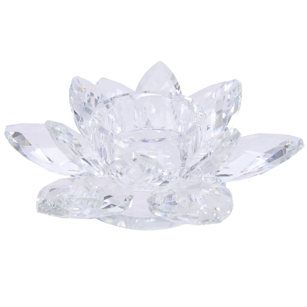 Image de Photophore verre fleur clair D13,5