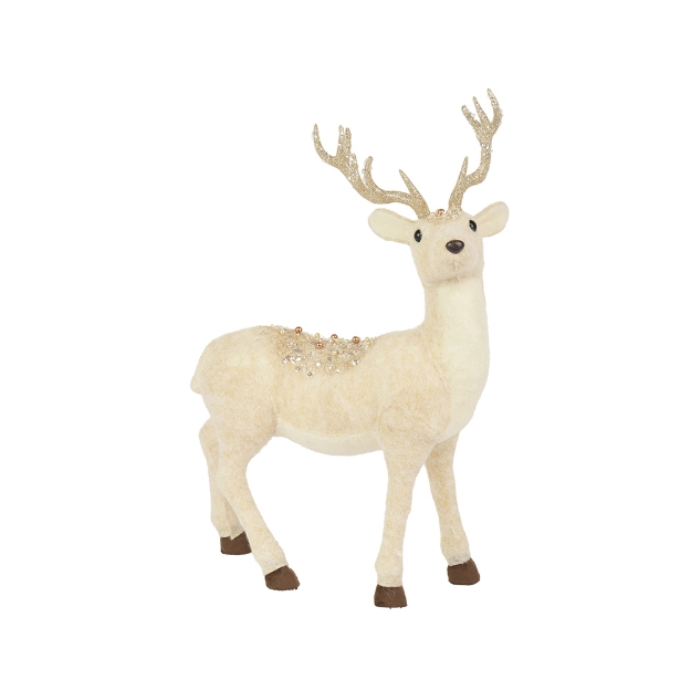 Image de Cerf feutrine blanc H50
