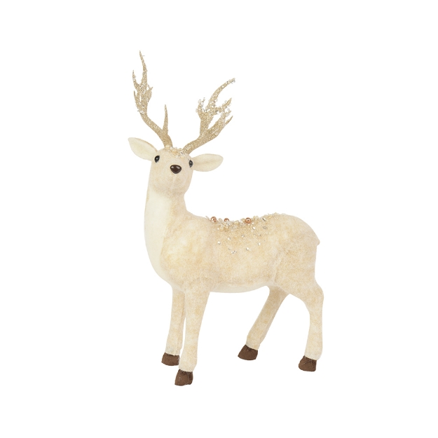 Image de Cerf feutrine blanc H42