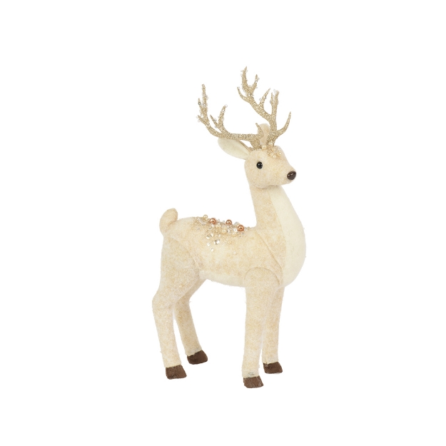 Image de Cerf feutrine blanc H38