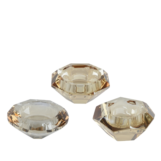 Image de Photophore verre clair/or D7