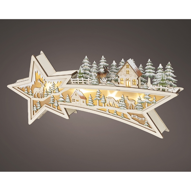 Image de LED paysage contreplaque fixe int étoile bl chaud