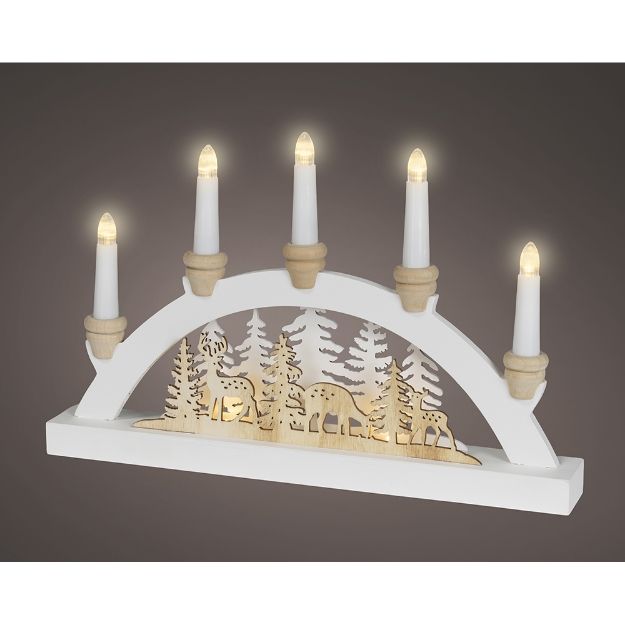 Image de LED paysage poly fixe intérieur pont+6bougies