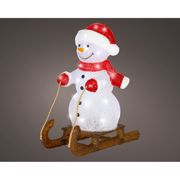 Image de LED bonh neige+traineau  acrylique fixe ext H48,8