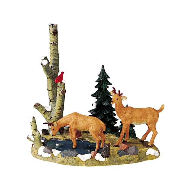 Image de Cerf buvant de l'eau - Lemax .