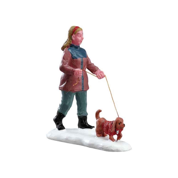 Image de En promenade avec le chien - Lemax .
