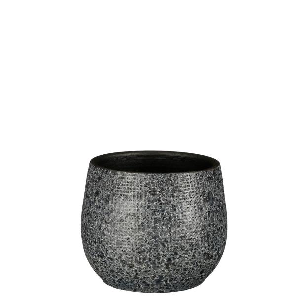 Image de Enrique pot ronde gris - h13,5xd16cm - Mica