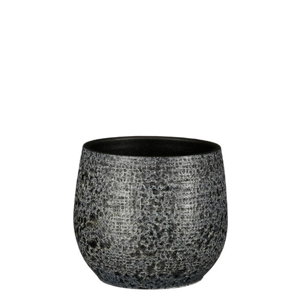 Image de Enrique pot ronde gris - h15xd17cm - Mica