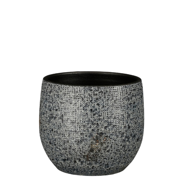Image de Enrique pot ronde gris - h17xd19cm - Mica