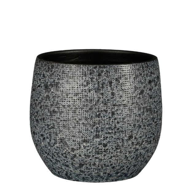 Image de Enrique pot ronde gris - h21xd22cm - Mica