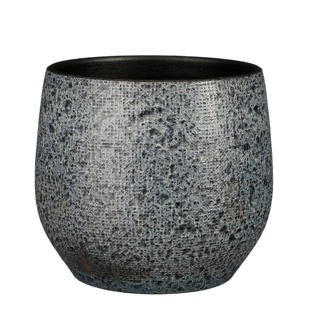 Image de Enrique pot ronde gris - h23xd25cm - Mica