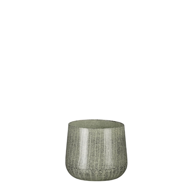 Image de Benson pot ronde gris cl. - h10xd12cm - Mica