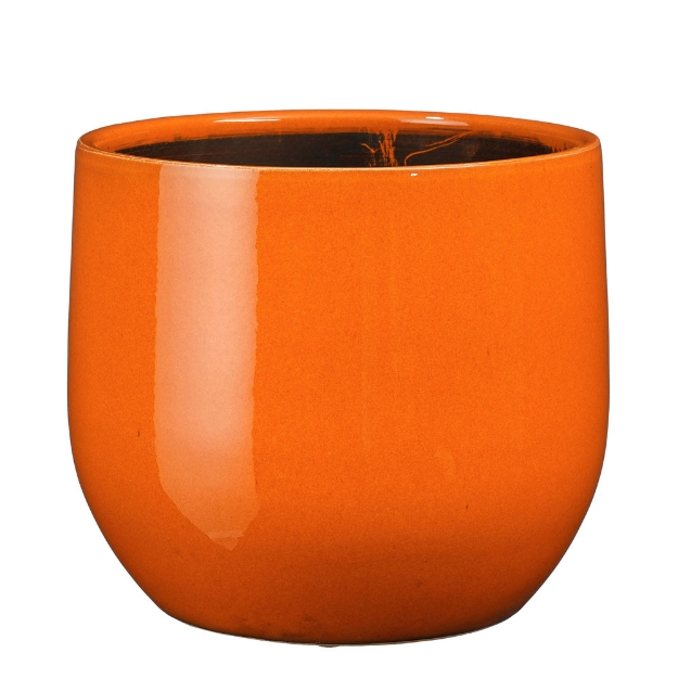Image de Pablo pot ronde orange - h20xd25cm - Mica