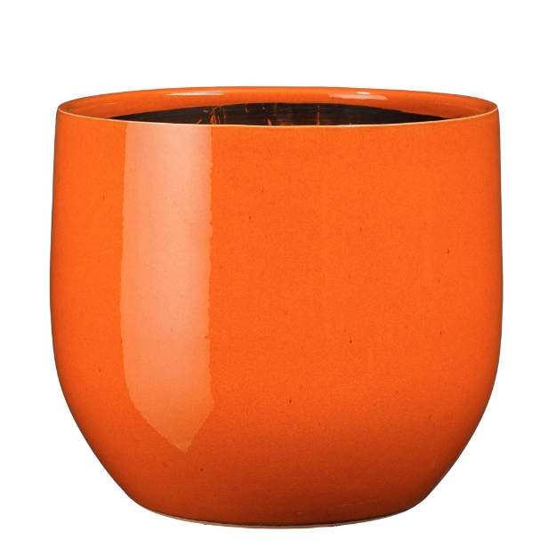 Image de Pablo pot ronde orange - h25xd29cm - Mica