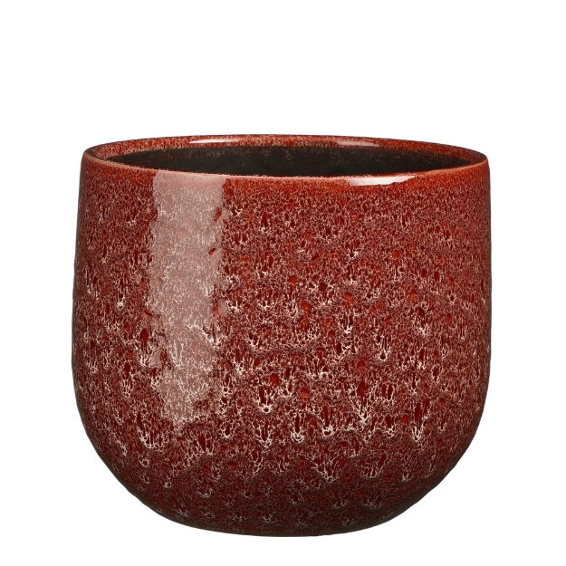 Image de Paola pot ronde rouge - h20xd25cm - Mica