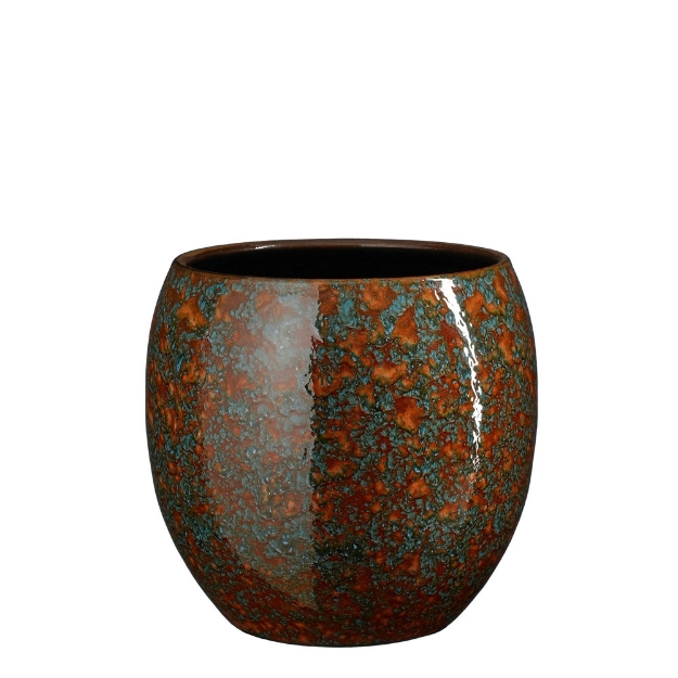 Image de Fabian pot ronde bleu - h24xd24cm - Mica