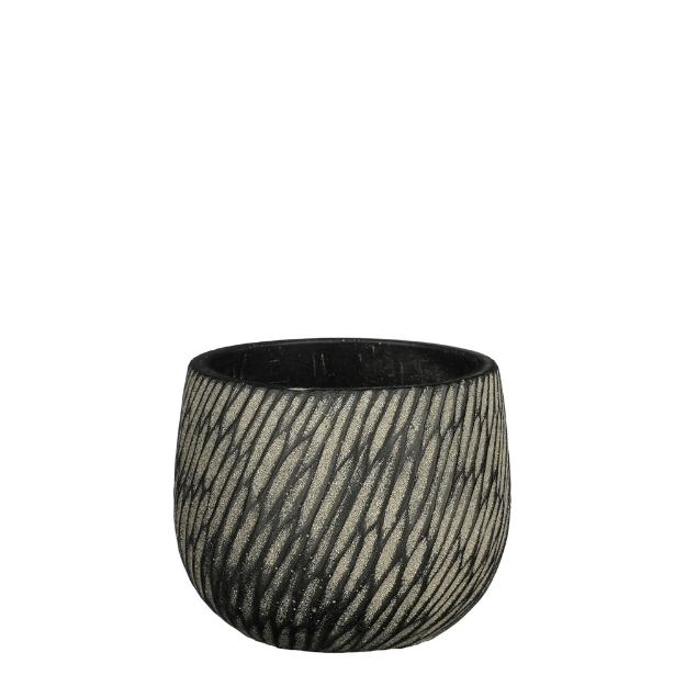 Image de Elio pot ronde anthracite - h9xd11cm - Mica