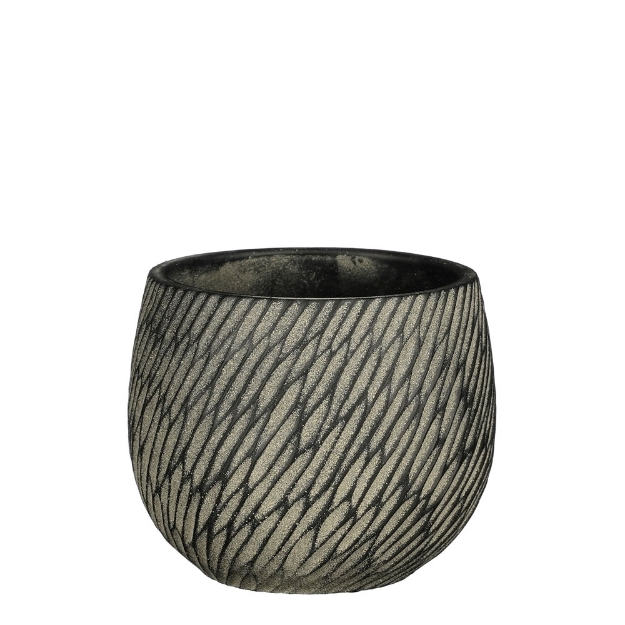 Image de Elio pot ronde anthracite - h11,5xd13,5cm - Mica