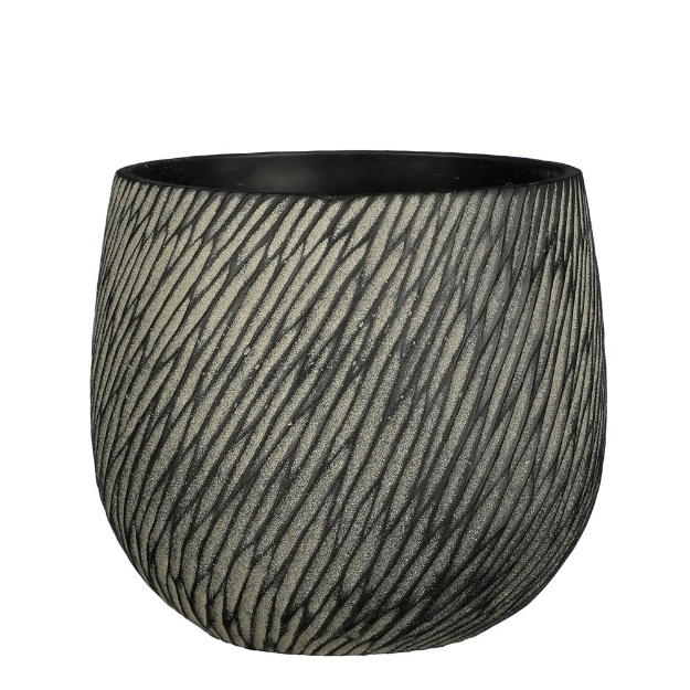 Image de Elio pot ronde anthracite - h19xd21,5cm - Mica
