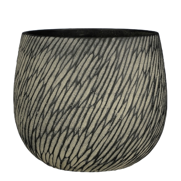 Image de Elio pot ronde anthracite - h20,5xd24cm - Mica