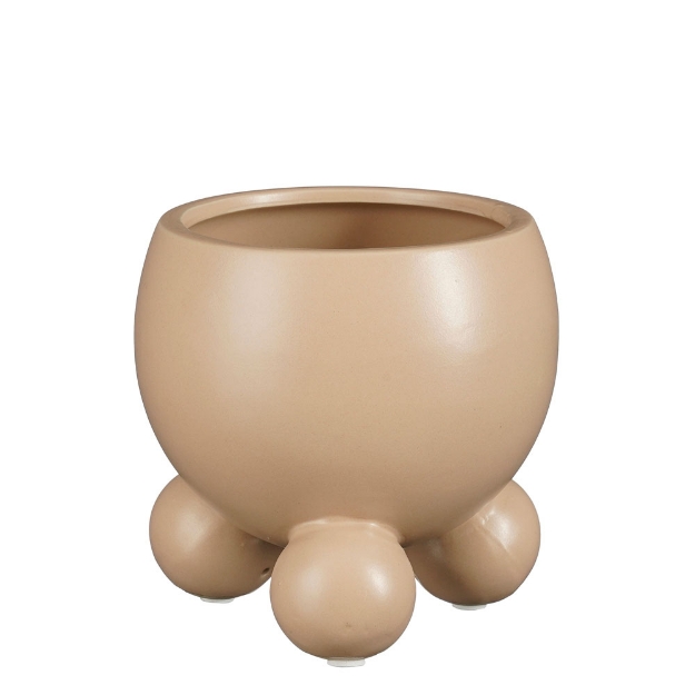Image de Camini pot ronde rose - h12xd12,5cm - Mica