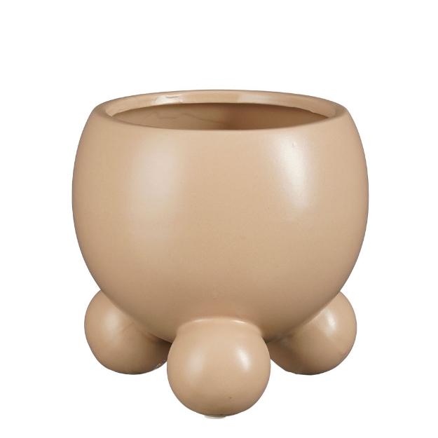 Image de Camini pot ronde rose - h15xd15cm - Mica
