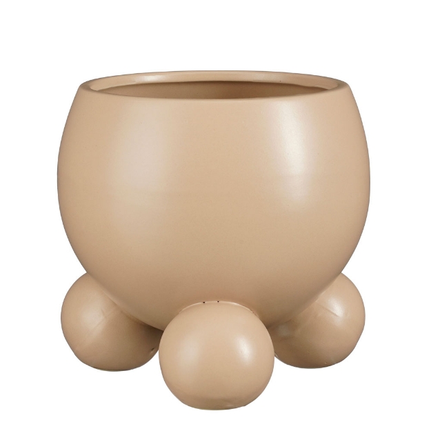 Image de Camini pot ronde rose - h16xd17cm - Mica
