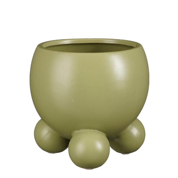 Image de Camini pot ronde vert cl. - h15xd15cm - Mica