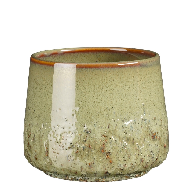 Image de Mylo pot ronde vert cl. - h13xd16cm - Mica