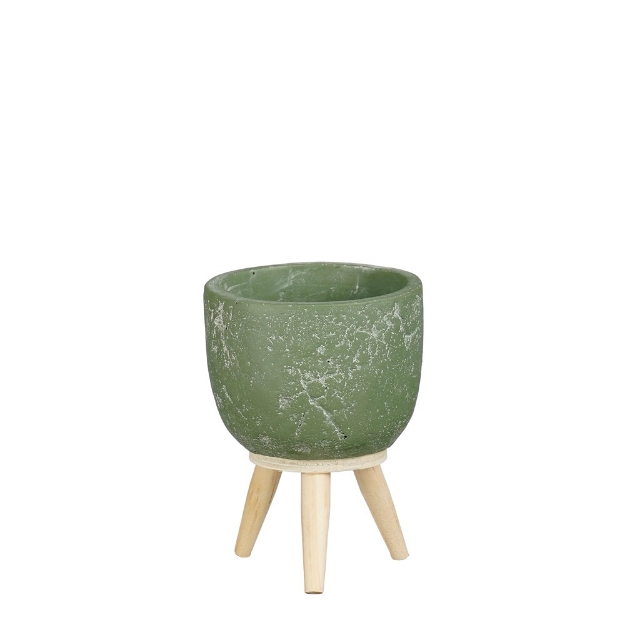 Image de Jimmy pot en standard vert cl. - h10,5xd7,5cm - Mica