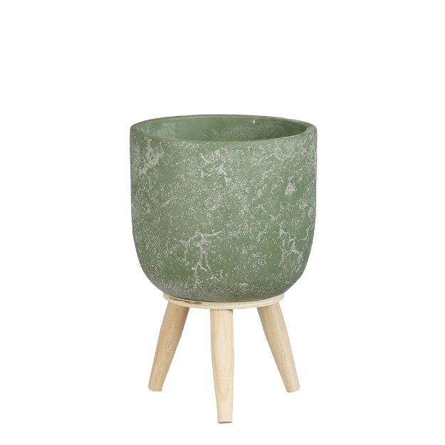 Image de Jimmy pot en standard vert cl. - h19xd12,5cm - Mica