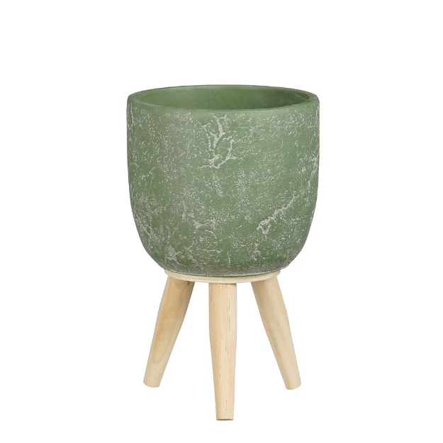 Image de Jimmy pot en standard vert cl. - h22,5xd14cm - Mica