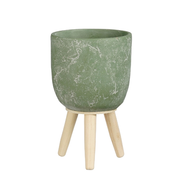 Image de Jimmy pot en standard vert cl. - h28xd16,5cm - Mica