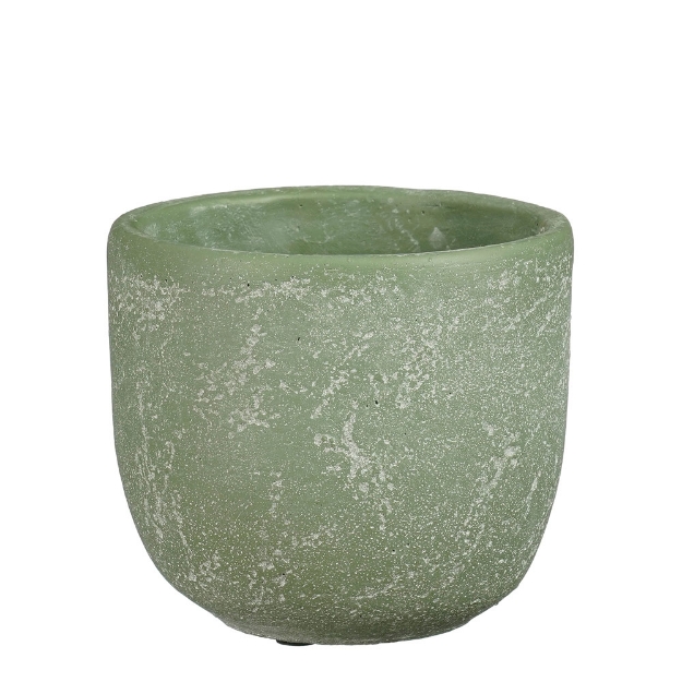 Image de Jimmy pot ronde vert cl. - h12xd13cm - Mica