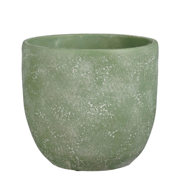Image de Jimmy pot ronde vert cl. - h16xd17cm - Mica
