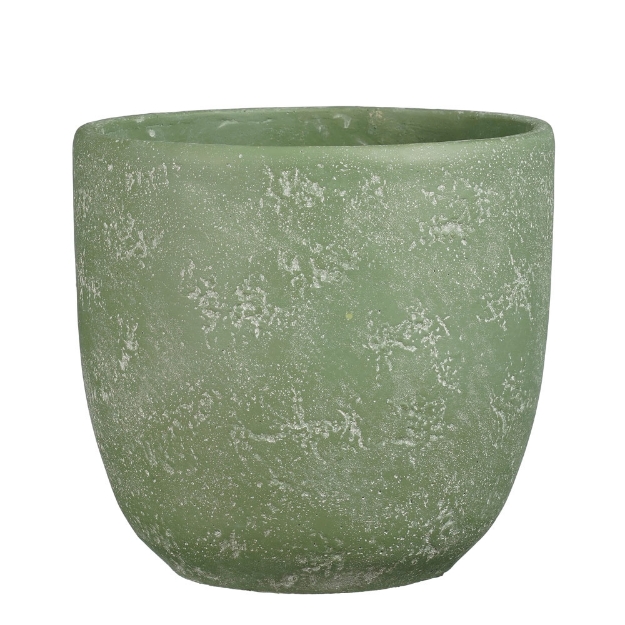 Image de Jimmy pot ronde vert cl. - h18xd19cm - Mica