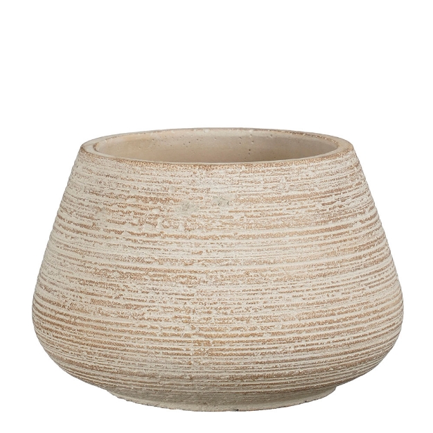 Image de Levy pot ronde creme - h12,5xd19cm - Mica